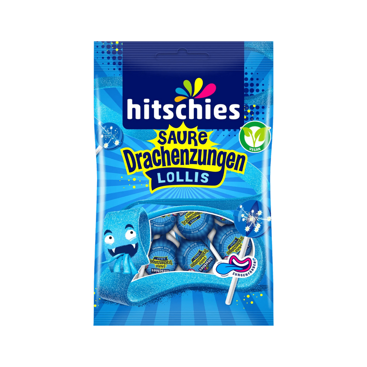Hitschies Saure Drachenzungen Lollis (128g) - CandyKosmos