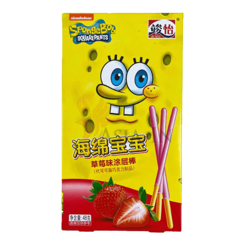 Spongebob Coated Stick Strawberry (48g) - CandyKosmos