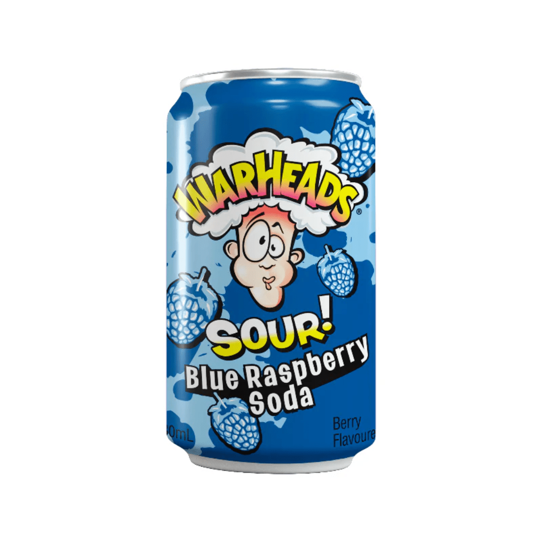Warheads Blue Raspberry Sour Soda (330ml) - CandyKosmos